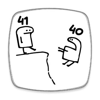 41 Jahre - 41. Geburtstag Fun Geschenk 41 Jahre - Viereckiger Kühlschrankmagnet - Weiß - Vorne