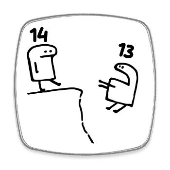 14 Jahre alt - 14. Geburtstag Spaß 14 Jahre alt Geschenk - Viereckiger Kühlschrankmagnet - Weiß - Vorne
