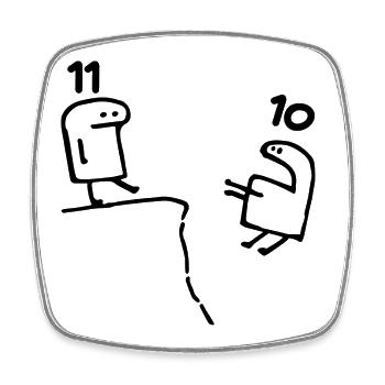 11 Jahre alt - 11. Geburtstag lustiges Geschenk 11 Jahre alt - Viereckiger Kühlschrankmagnet - Weiß - Vorne