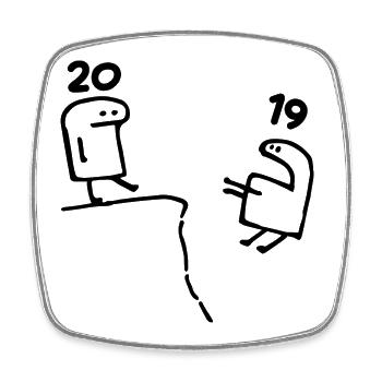 20 Years - Fun 20th Anniversary Gift 20 Years - Square fridge magnet - white - Front