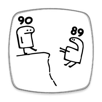 90th Birthday - Fun 90th Birthday Gift - Square fridge magnet - white - Front