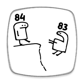 84 Years Old - 84th Birthday Fun 84 Year Old Gift - Square fridge magnet - white - Front