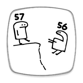 57 Jahre - 57. Geburtstag Spaß 57 Jahre altes Geschenk - Viereckiger Kühlschrankmagnet - Weiß - Vorne