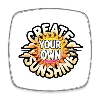 Create Your Own Sunshine – Strahlende Sonne - Square fridge magnet - white - Front