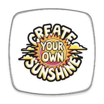Create Your Own Sunshine – Strahlende Sonne - Viereckiger Kühlschrankmagnet - Weiß - Vorne