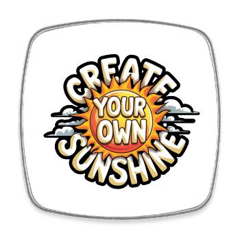 Create Your Own Sunshine – Strahlende Sonne - Square fridge magnet - white - Front