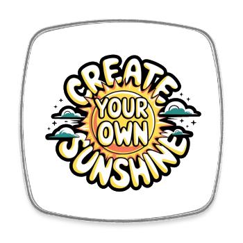 Create Your Own Sunshine – Strahlende Sonne - Square fridge magnet - white - Front