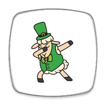 Sheep Dab Dabbing Dance Hip Hop St Patrick's Day - Square fridge magnet - white - Front