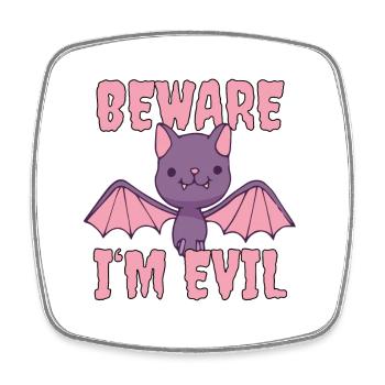 Cute Halloween Bat Funny Saying - Square fridge magnet - white - Front