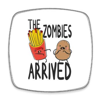 Zombie Frites Pomme de terre Halloween Humour - Magnet carré - blanc - Devant