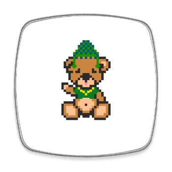 Pixel Bear Inca - Magnet carré - blanc - Devant