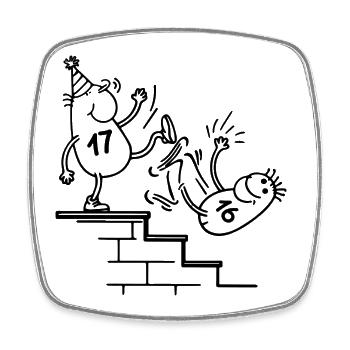 17th Birthday Party Funny For 17 Years Old - Square fridge magnet - white - Front