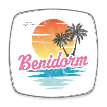 Benidorm Beach - Square fridge magnet - white - Front