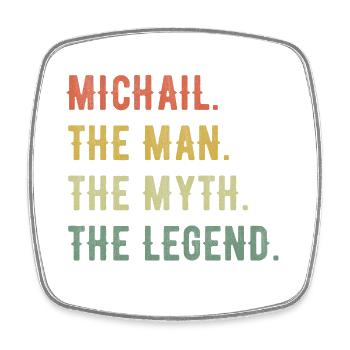 Michael Michail Vorname Kurzform Man Myth Legend - Viereckiger Kühlschrankmagnet - Weiß - Vorne