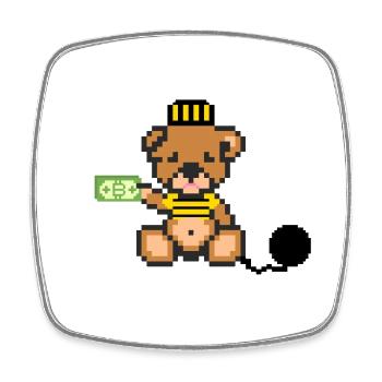 Pixel Bear Prisoner - Magnet carré - blanc - Devant
