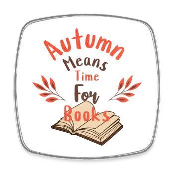 Bücher Lesen Herbst - Viereckiger Kühlschrankmagnet - Weiß - Vorne