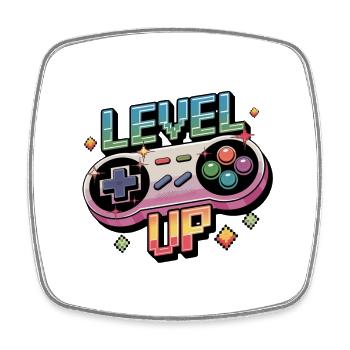 Level Up - Manette de jeu - Magnet carré - blanc - Devant