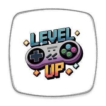 Level Up - Manette de jeu - Magnet carré - blanc - Devant