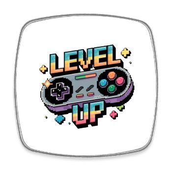 Level Up – Gaming Controller - Square fridge magnet - white - Front