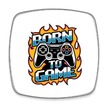 Born to Game – Manette de jeu - Magnet carré - blanc - Devant