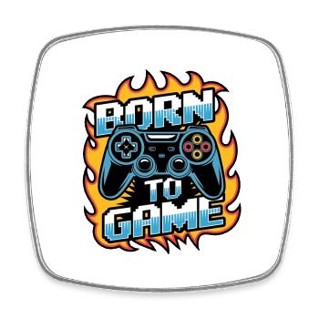 Born to Game – Manette de jeu - Magnet carré - blanc - Devant