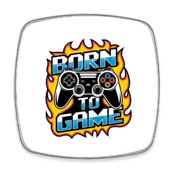 Born to Game – Manette de jeu - Magnet carré - blanc - Devant