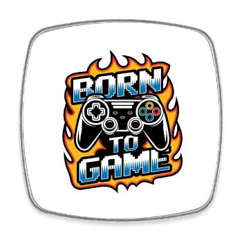 Born to Game – Manette de jeu - Magnet carré - blanc - Devant