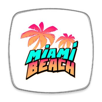 Miami Beach - Magnet carré - blanc - Devant