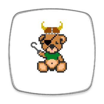 Pixel Bear Viking - Magnet carré - blanc - Devant