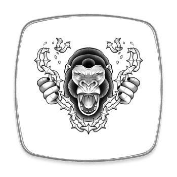 Free Gorilla - Square fridge magnet - white - Front