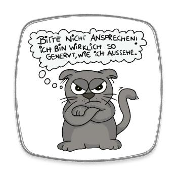 Genervte Katze - Nicht ansprechen! - Viereckiger Kühlschrankmagnet - Weiß - Vorne