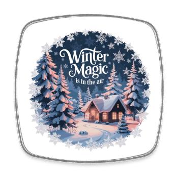Winter Magic is in the Air – Winterlandschaft - Viereckiger Kühlschrankmagnet - Weiß - Vorne