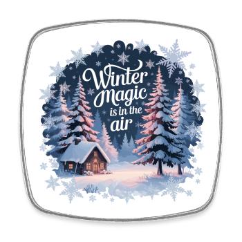 Winter Magic is in the Air – Winter Landscape - Square fridge magnet - white - Front