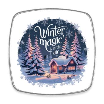 Winter Magic is in the Air – Winter Landscape - Square fridge magnet - white - Front