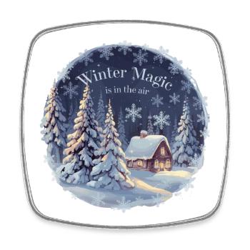 Winter Magic is in the Air – Winterlandschaft - Viereckiger Kühlschrankmagnet - Weiß - Vorne