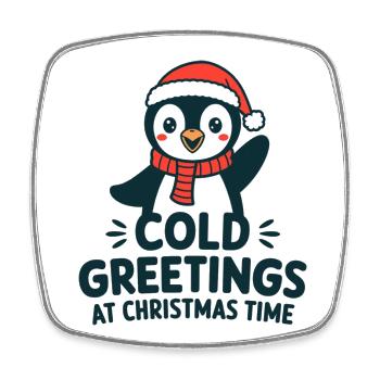 Salutations sympas au moment de Noël – Penguin - Magnet carré - blanc - Devant