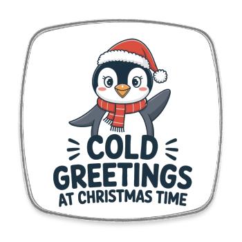 Salutations sympas au moment de Noël – Penguin - Magnet carré - blanc - Devant