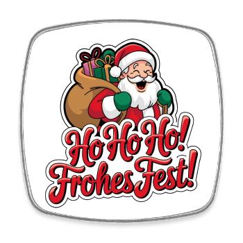 Santa Claus – Ho Ho Ho! Merry Christmas - Square fridge magnet - white - Front