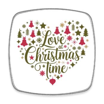 L’amour pour la période de Noël – au cœur des motifs - Magnet carré - blanc - Devant