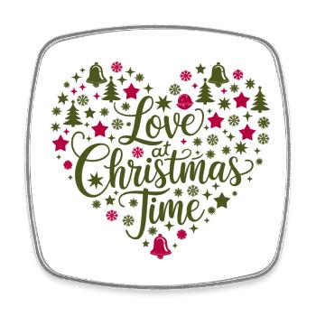 L’amour pour la période de Noël – au cœur des motifs - Magnet carré - blanc - Devant