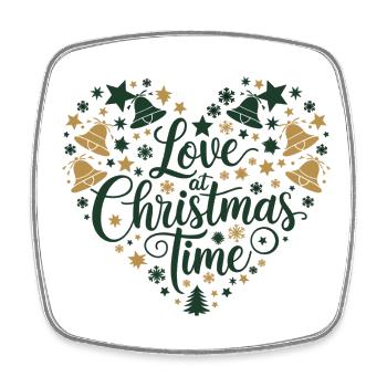 L’amour pour la période de Noël – au cœur des motifs - Magnet carré - blanc - Devant