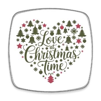 L’amour pour la période de Noël – au cœur des motifs - Magnet carré - blanc - Devant