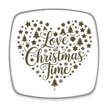 L’amour pour la période de Noël – au cœur des motifs - Magnet carré - blanc - Devant