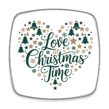 L’amour pour la période de Noël – au cœur des motifs - Magnet carré - blanc - Devant