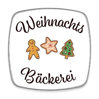Weihnachten Plätzchen Kekse backen Bäckerei - Viereckiger Kühlschrankmagnet - Weiß - Vorne