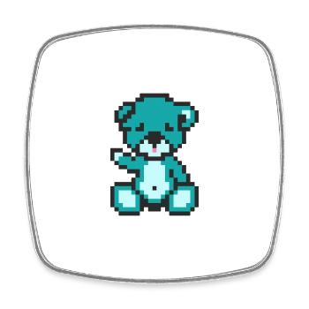 Pixel Bear Alien - Magnet carré - blanc - Devant