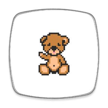 Pixel Teddy Bear - Magnet carré - blanc - Devant