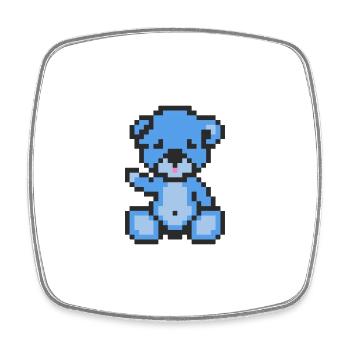Pixel Bear Bluesky - Magnet carré - blanc - Devant