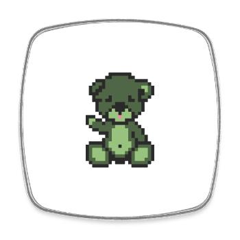 Pixel Bear Zombie - Magnet carré - blanc - Devant