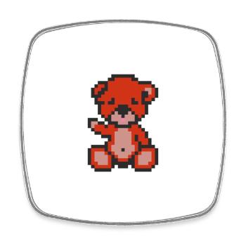 Pixelbär Pfeffer - Viereckiger Kühlschrankmagnet - Weiß - Vorne
